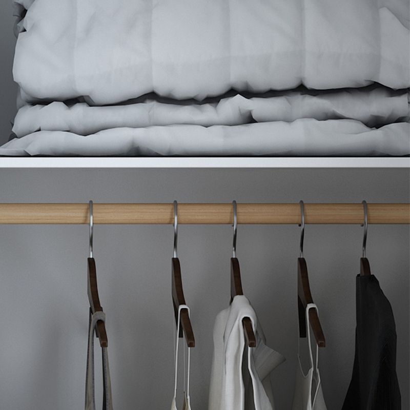 White Engineered Wood Wardrobe Armoire Modern Wardrobe Cabinet