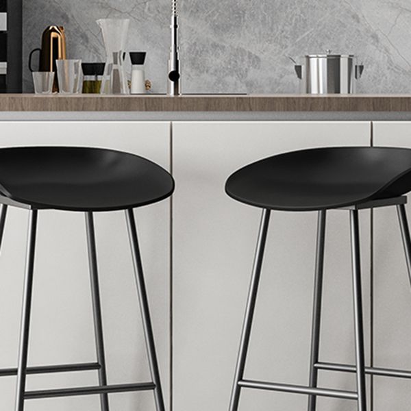 Contemporary Indoor Metal Legs Low Back Bucket Seat Bar Stool