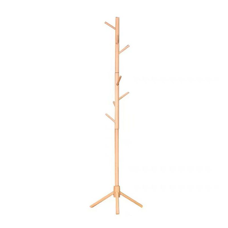 Classic Plain Coat Rack Solid Wood Clothes Hanger for Living Room