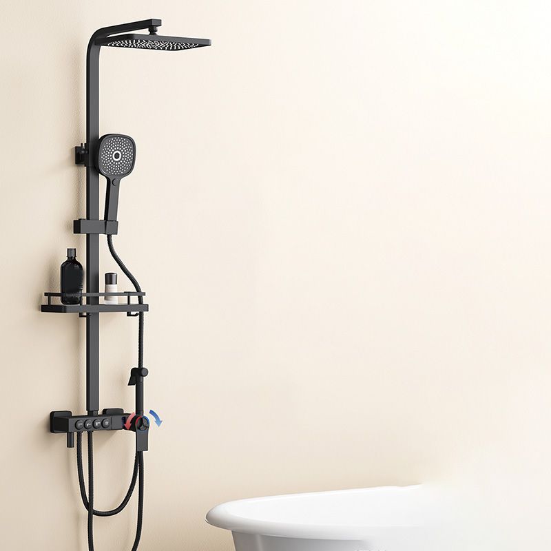 Modern Plain Shower System Thermostatic Slide Bar Included Shower Head Combo