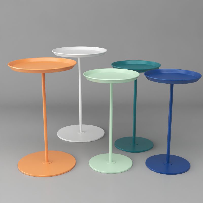 Minimalist Round Corner Table Tray Top Pedestal Sofa Side Table