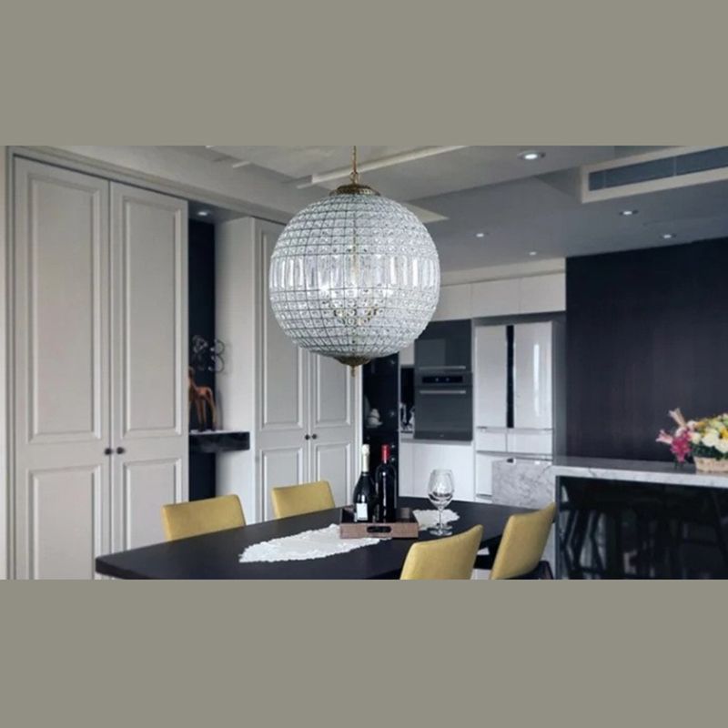 Crystal Globe lampadario illuminazione Sospensione in stile semplice per sala da pranzo