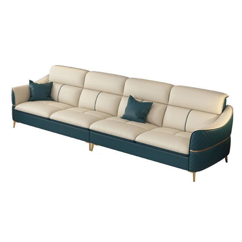 Glam Style Sofa Bed with Padded Leather and White Upholstery Sofa