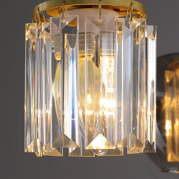 Chandelier postmoderne Chandelier Prismatic Crystal Dining Salle suspendue en noir-or