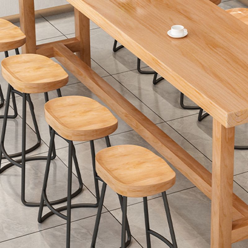 Modern Brown Bar Table Set 1/6/11 Pieces Solid Wood Bar Set for Indoor