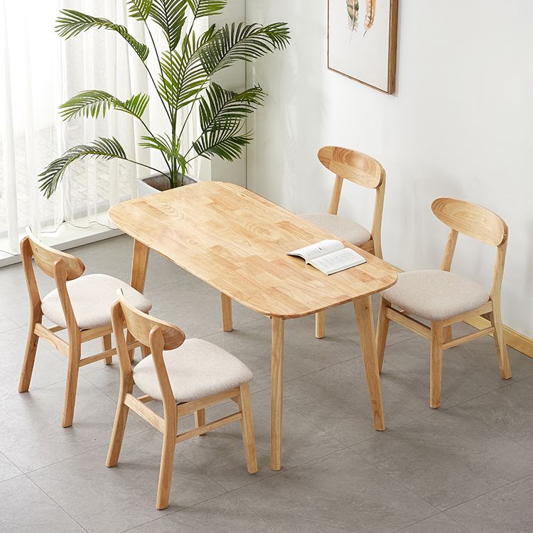 Chaise d'appoint de salle à manger moderne en bois avec coussin, chaise d'appoint à dossier ouvert pour la cuisine