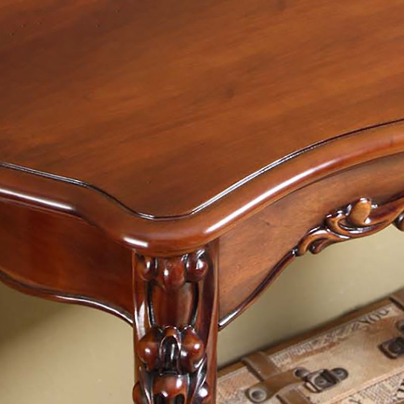 Free Form Shape Contemporary Console Table in Brown Wood Console Sofa Table