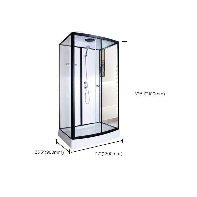 Tempered Glass Shower Stall Home Shower Stall with Towel Bar and Rain Shower