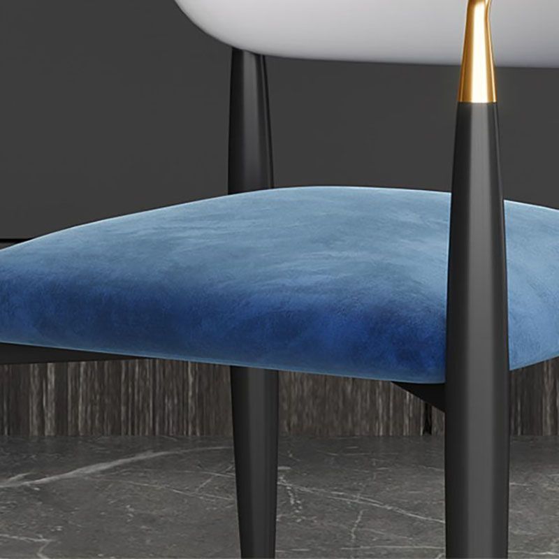 Contemporary Dining Chairs Arm Open Back Chairs with Metal Legs