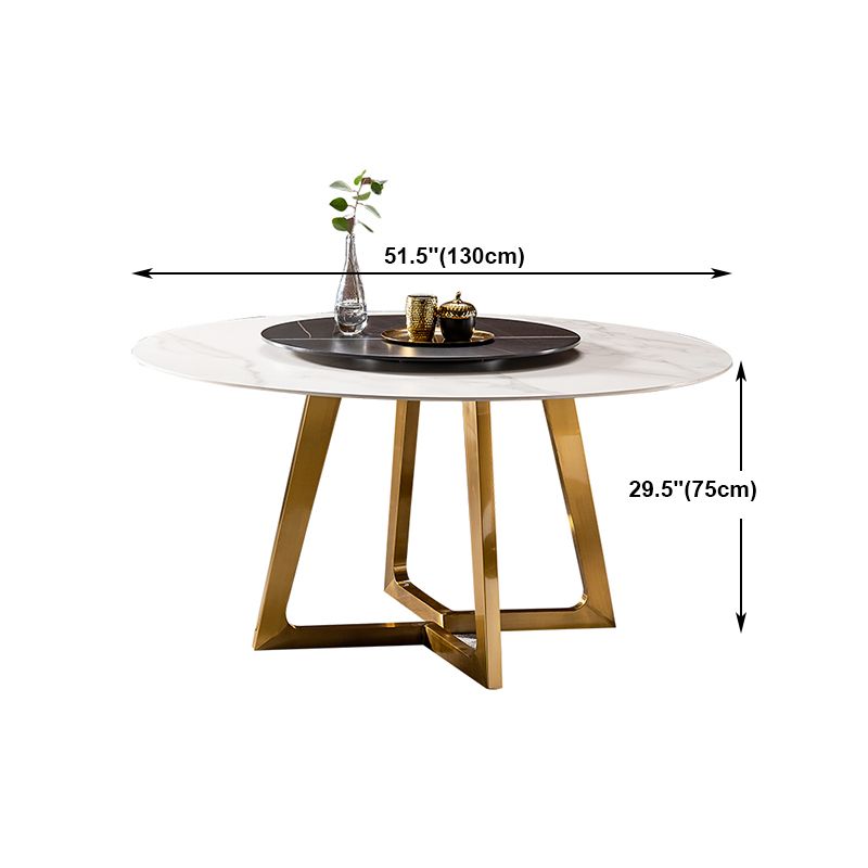 1/4/5/7 Pieces Dining Chairs Set Round Sintered Stone Dining Table Set for Home Use