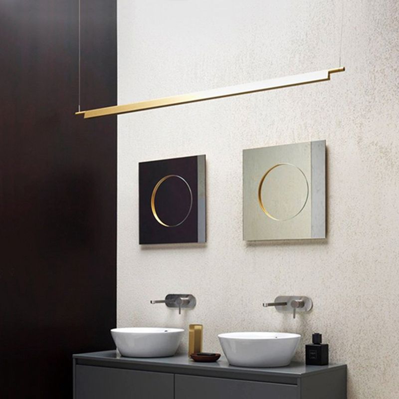 Estilo contemporáneo lineal isla light light metal 1- Light Island Colgante