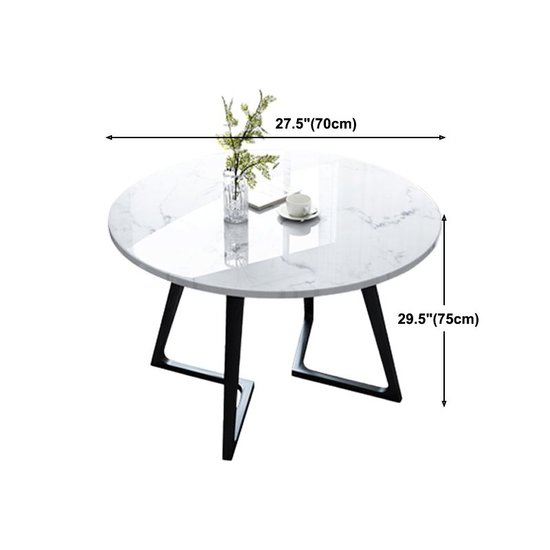 Sintered Stone Dining Table Industrial Wood Base Dining Table in White
