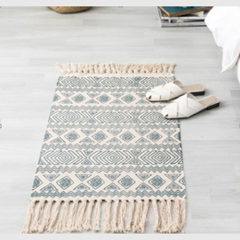 Boho-chic rand tapijt Ameicana patroon Tapijten katoenen blend-vloerkleed voor slaapkamer