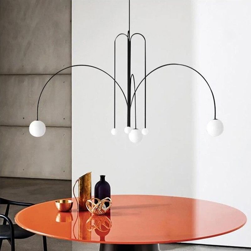 Modern Metal Chandelier Light Fixtures Multi-Head Suspension Pendant Lamps for Living Room