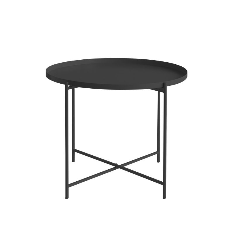 Modern Cross Legs Ironcraft Round Top Coffee Table/Nesting Tables