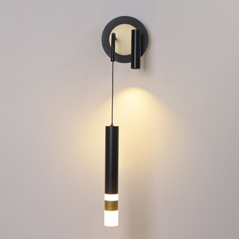Multi Lights Cylinder Wall Sconces Modern Style Metal Wall Mounted Reading Lights