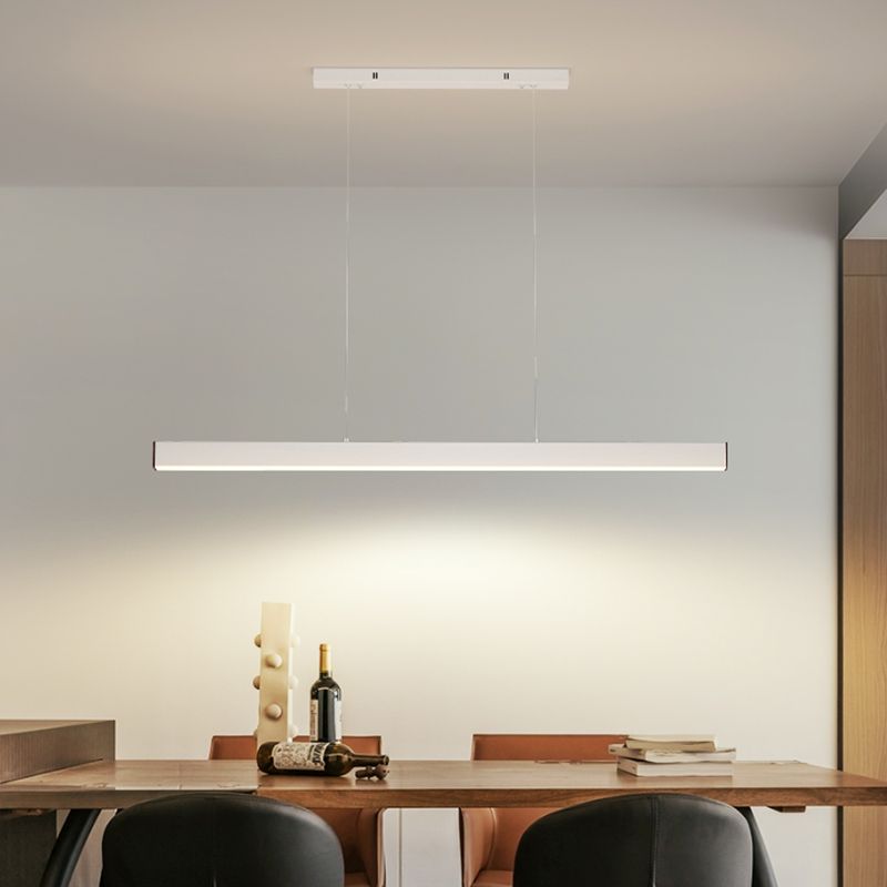 Modern Simple Style Island Lamp Long Strip LED Hanging Light for Dining Room