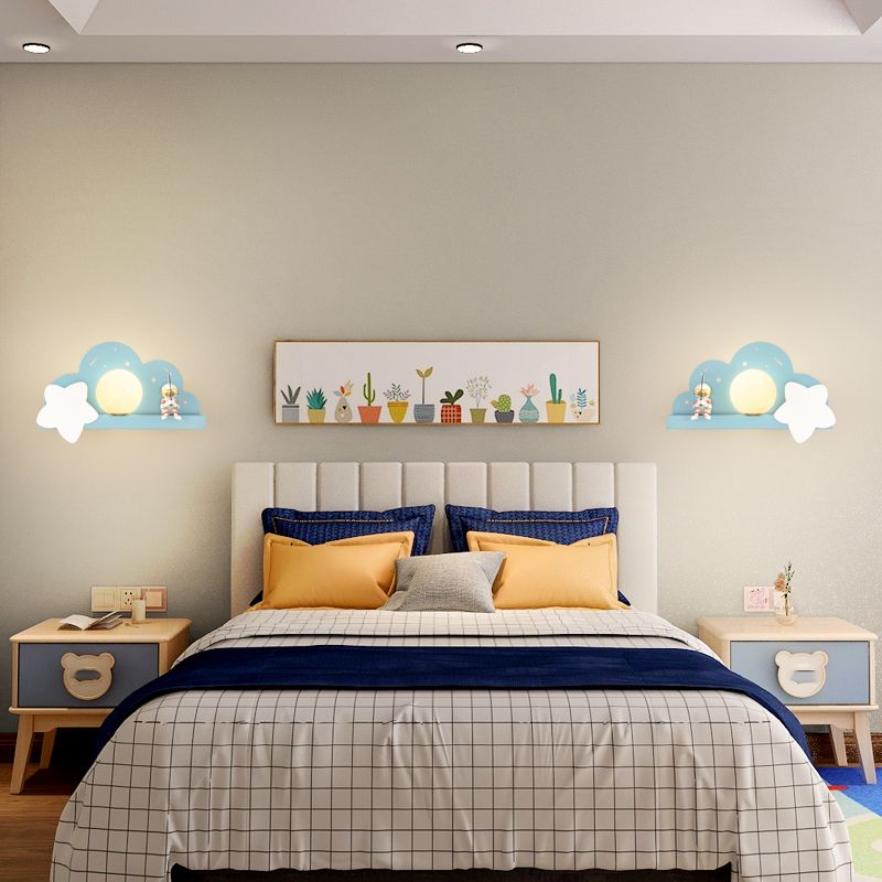 Modern Style Spherical Shape Wall Sconce Metal 1 Light Wall Lighting for Bedroom