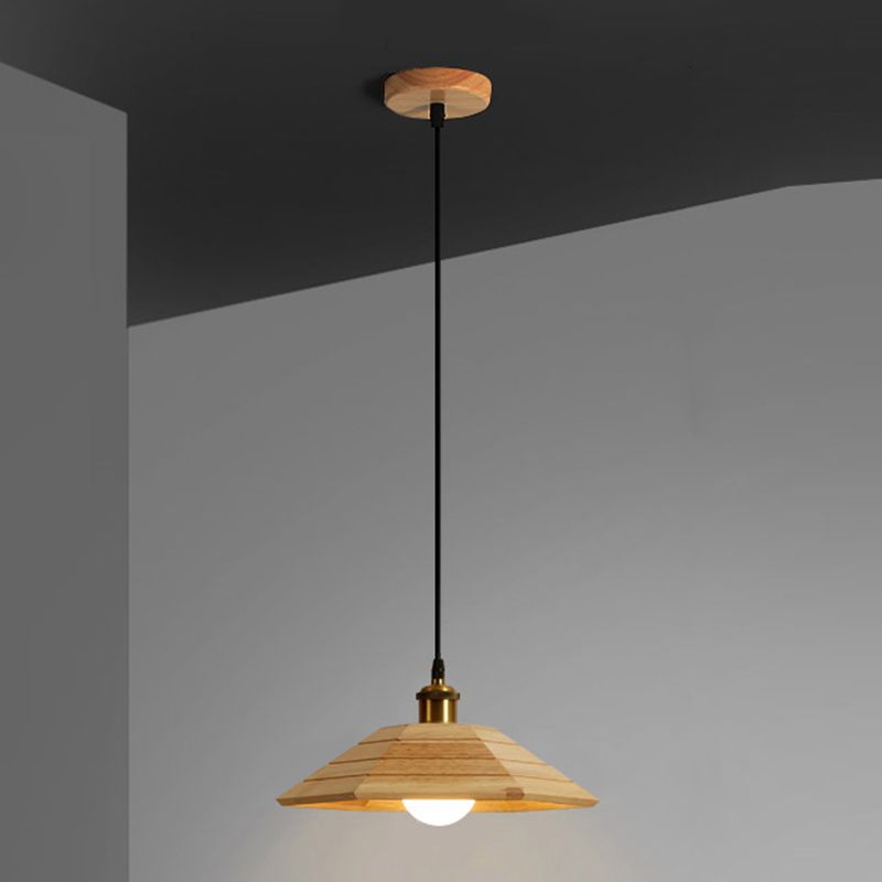 Forme de couverture de pot de bois Lumières suspendues modernes 1-Light Hanging Mount Fixture