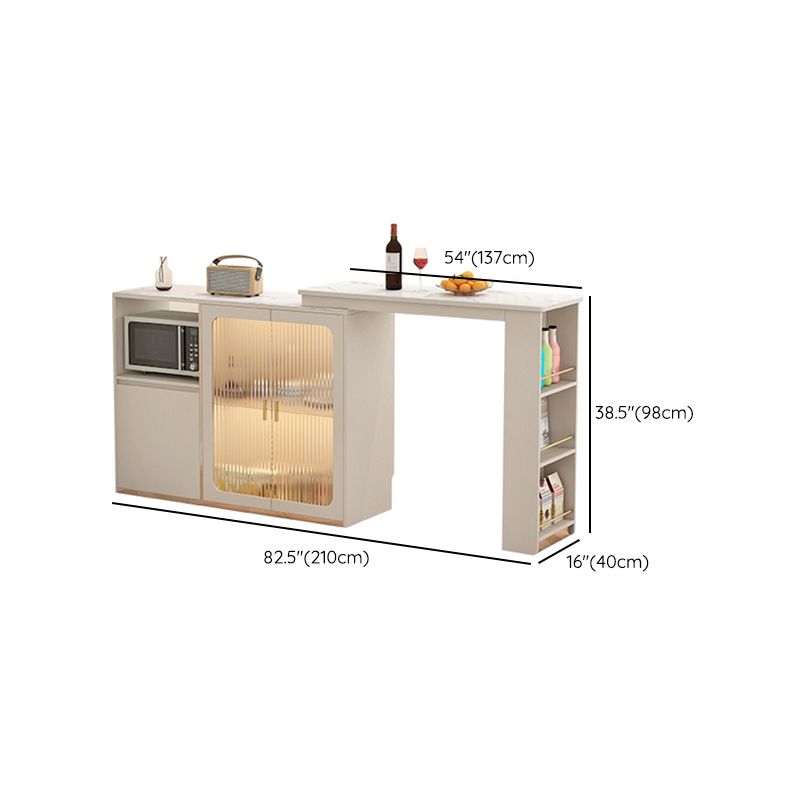 Modern Rectangle Bar Table Set 1/3 Pcs Rotatable Swivel Bar Table with Stools