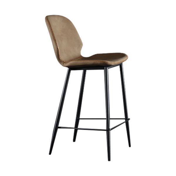 Scandinavian Metal Stool Faux Leather Upholstered Counter Stool Home