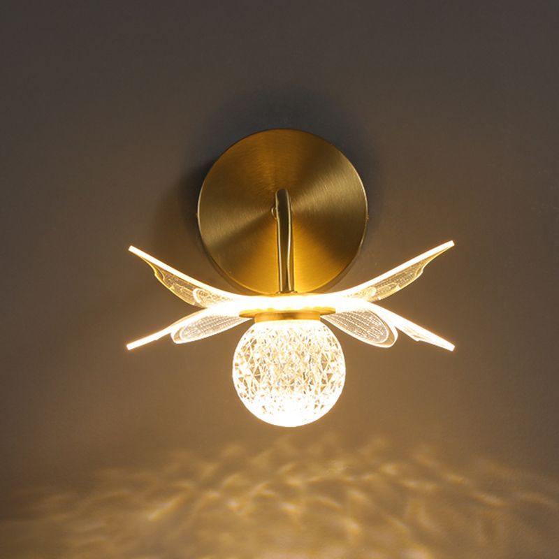 Acrylic Modern Wall Sconce Geometric Bronze Wall Mounted Light for Bedroom