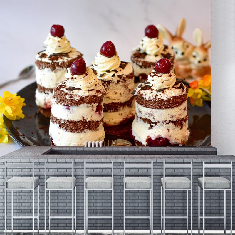 Contemporary Style Cake Wall Decor Mural Moisture Resistant for Cake Shop