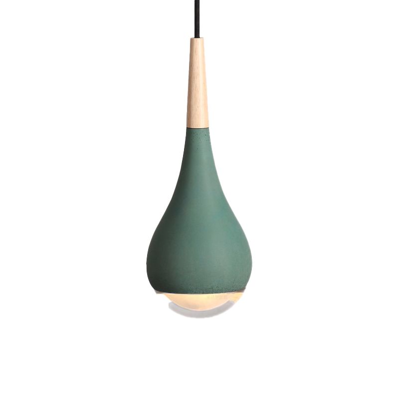 Pear Pendant Lighting Nordic Cement 1 Light Grey/Red/Green Hanging Ceiling Light