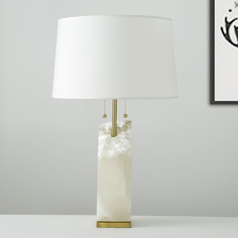 Modernisme 1 tête de chevet de tête lampe à tambour blanc livre Light avec de l'ombre en tissu