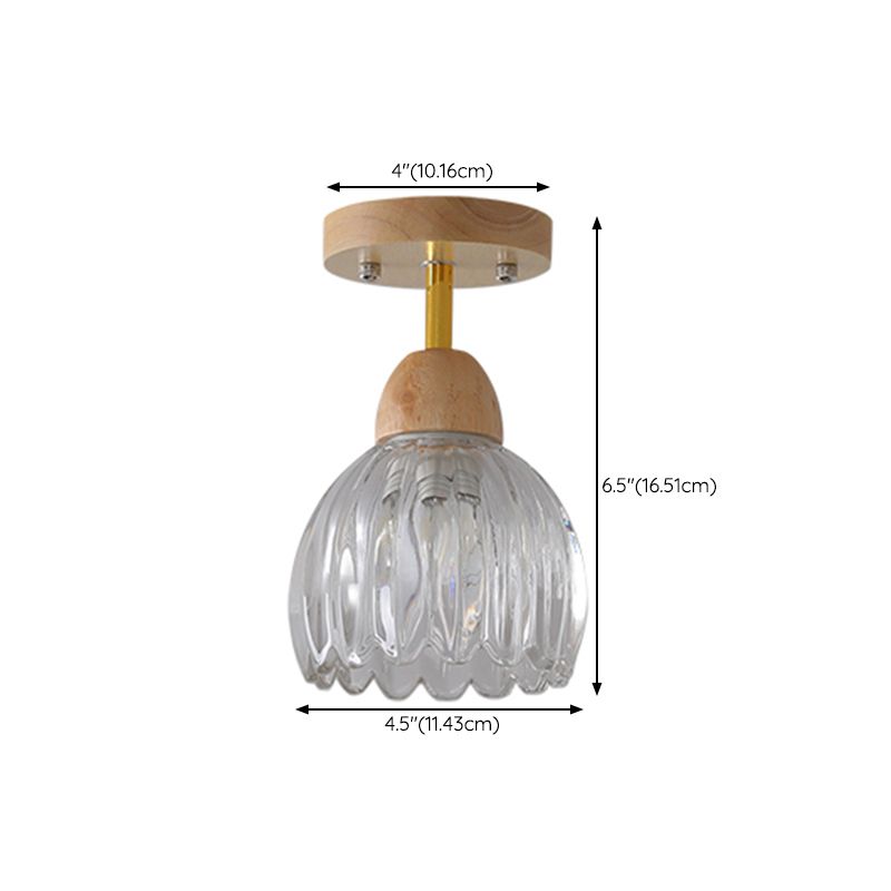 Modern Simple Wooden Ceiling Light Bell Shape Ceiling Lamp for Bedroom