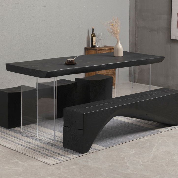 Modern Black in Solid Wood Counter Table Specialty Dining Table for Kitchen
