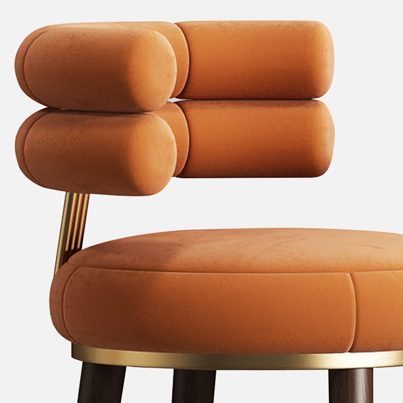 Glam Velvet Upholstered Bar Stool Indoor Low Back Armless Stool