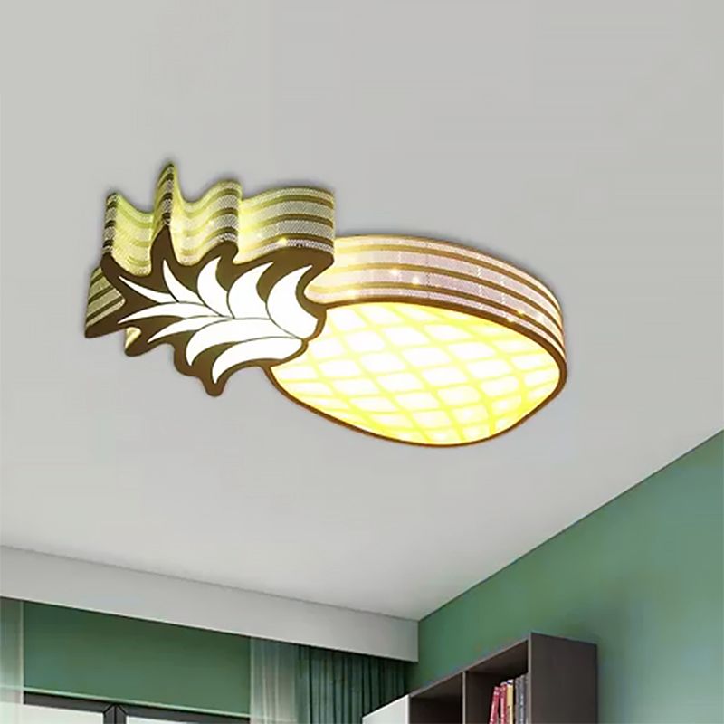Cartoon Lovely Flush Mount Light Acrylic Metal White LED Ceiling Lamp for Game Room Kid Bedroom