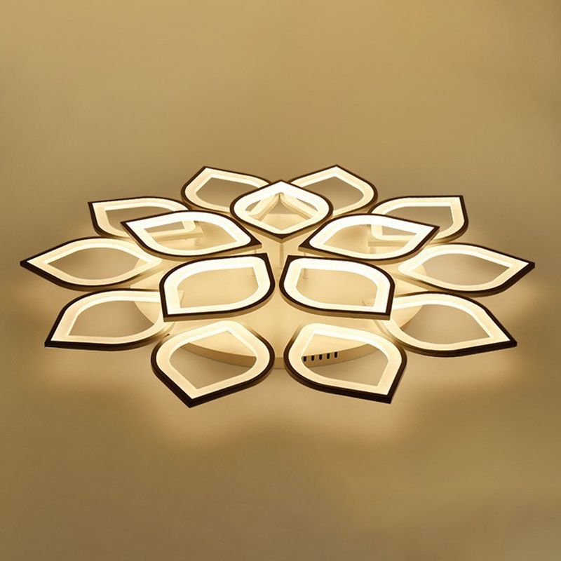 Floral Ceiling Light Fixture Nordic Style LED Close to Ceiling Lamp with Acrylic Shade