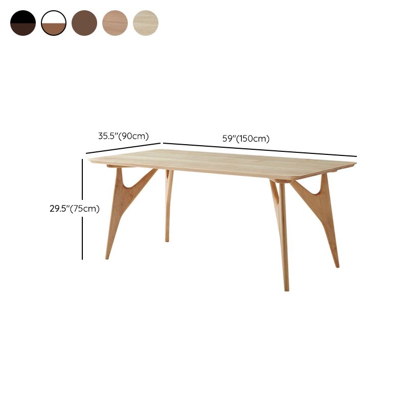 Rectangle Dining Table Solid Wood Frame Dining Table with 4 Legs