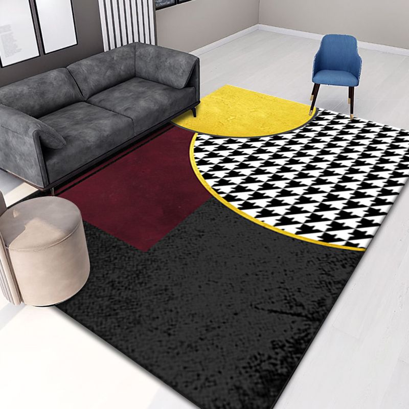 Individuality Modern Area Rug Luxurious Geometry Carpet Non-Slip Backing Carpet for Home Decoration