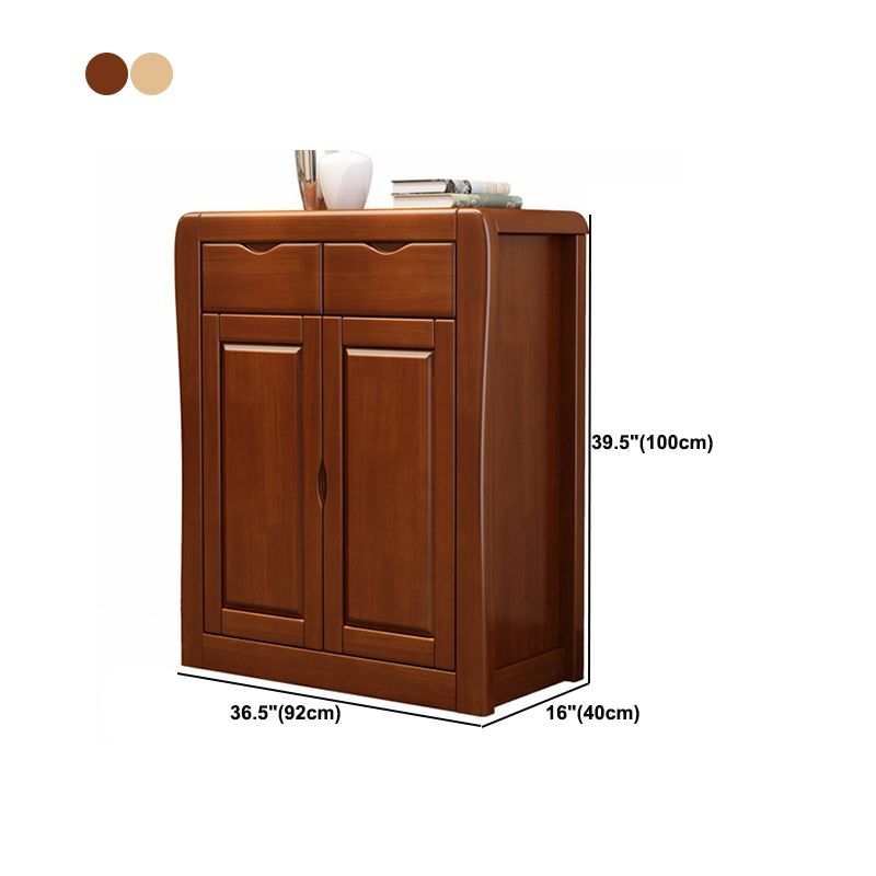 Modern Wood Accent Cabinet Grooves Standard Cabinet with Drawer
