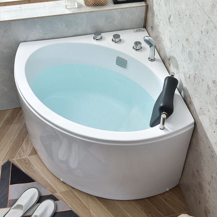 Back to Wall Soaking Bathtub Modern Antique Finish Corner Bath Tub