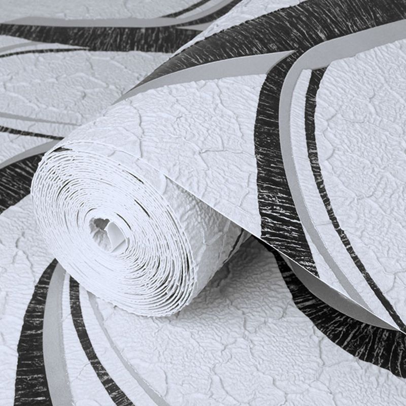 Non-Woven Wall Art Scroll Abstract Pattern Textured Wallpaper Roll in Dark Color