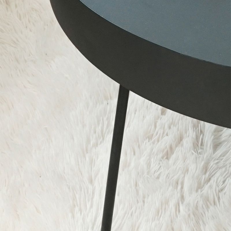 Mid-Century Modern Coffee Table with 4 Legs and Iron Round Top