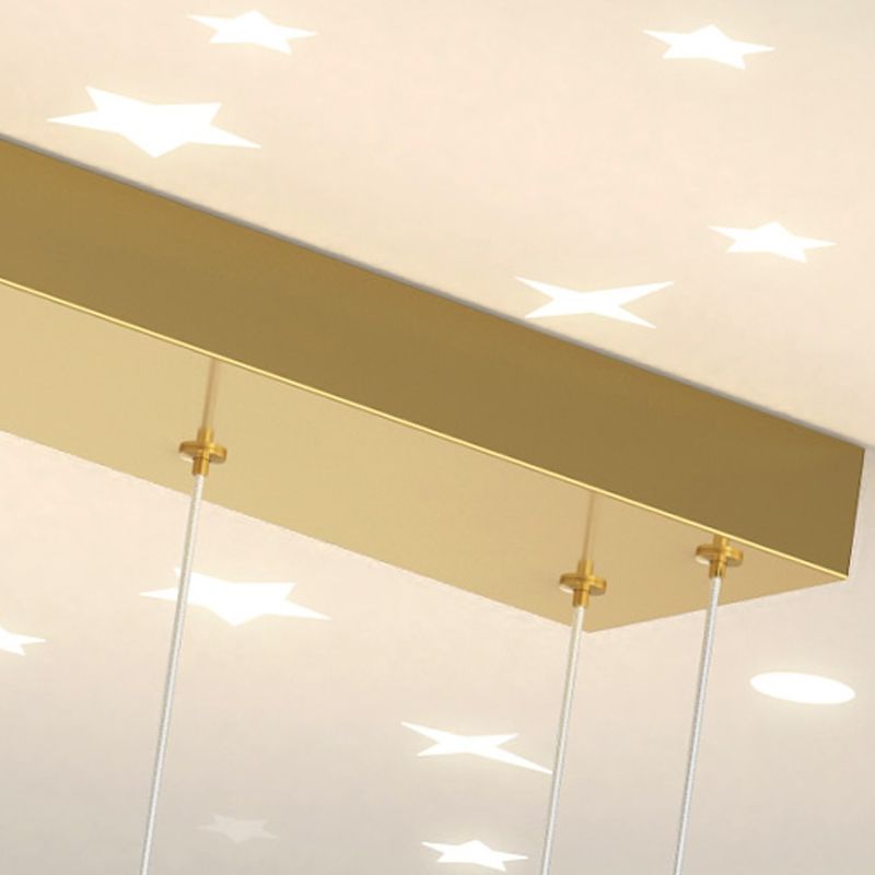 5 Light Cylinder Island Lighting Fixtures Contemporary Metal Chandelier Light