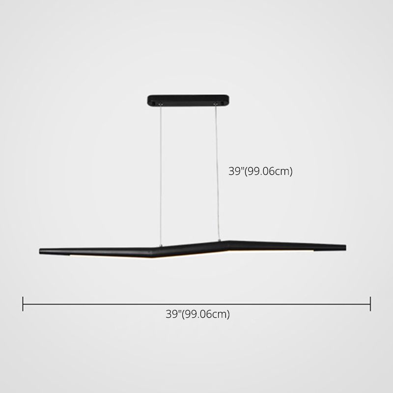 Twig Shaped Metal Ceiling Lamp Minimalistic LED Island Light Fixture for Restaurant