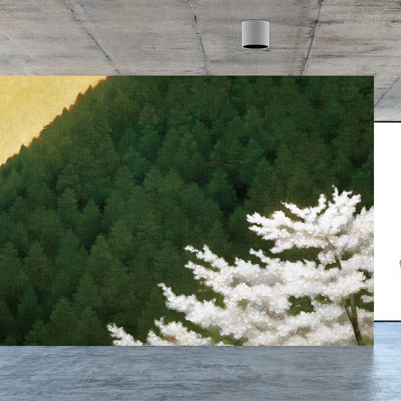 Botanical Scene Wall Mural Contemporary Decorative Bathroom Wall Covering, Personalize