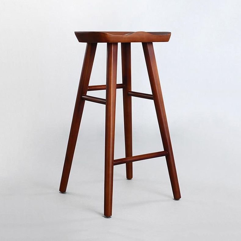 Contemporary Rectangle Bar and Counter Stool Wood Stool with 4 Legs