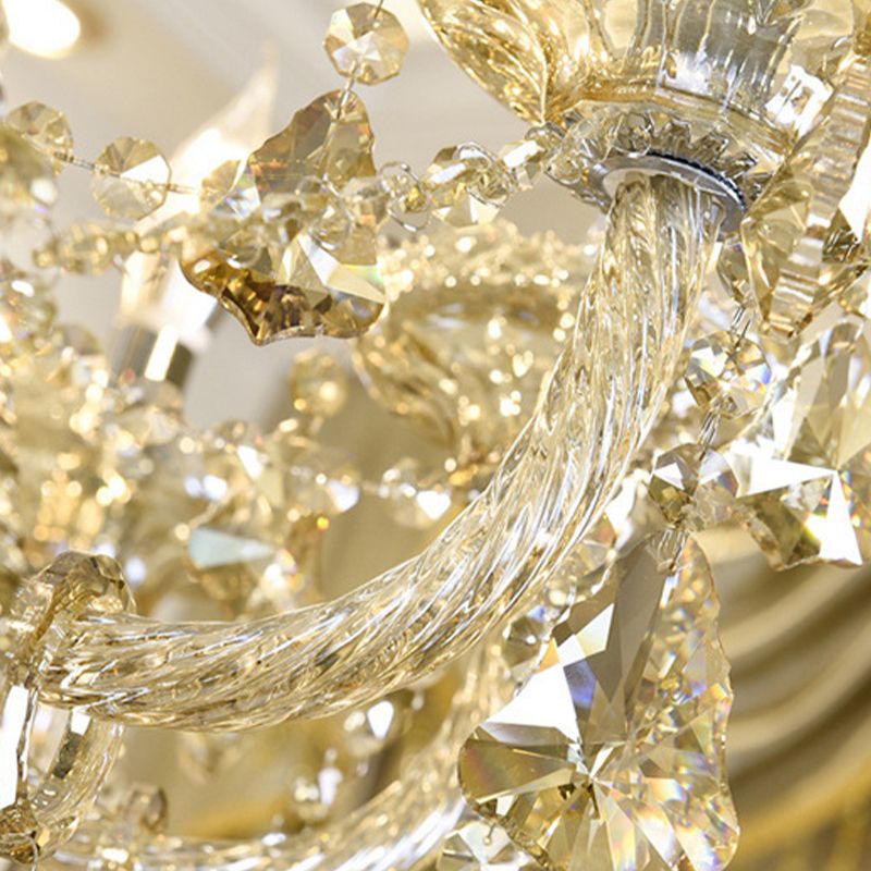 Lustre de style européen Light Crystal Multi-Bulbe Pendant Light pour le salon