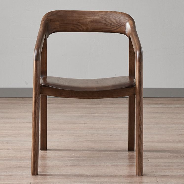 Traditional Style Ash Wood Chair Set Kitchen Open Back Dining Arm Chairs