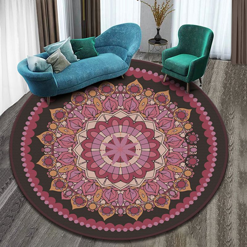 Designer Decoration Rug Multi Colored Floral Pattern Indoor Rug Synthetics Pet Friendly Washable Carpet