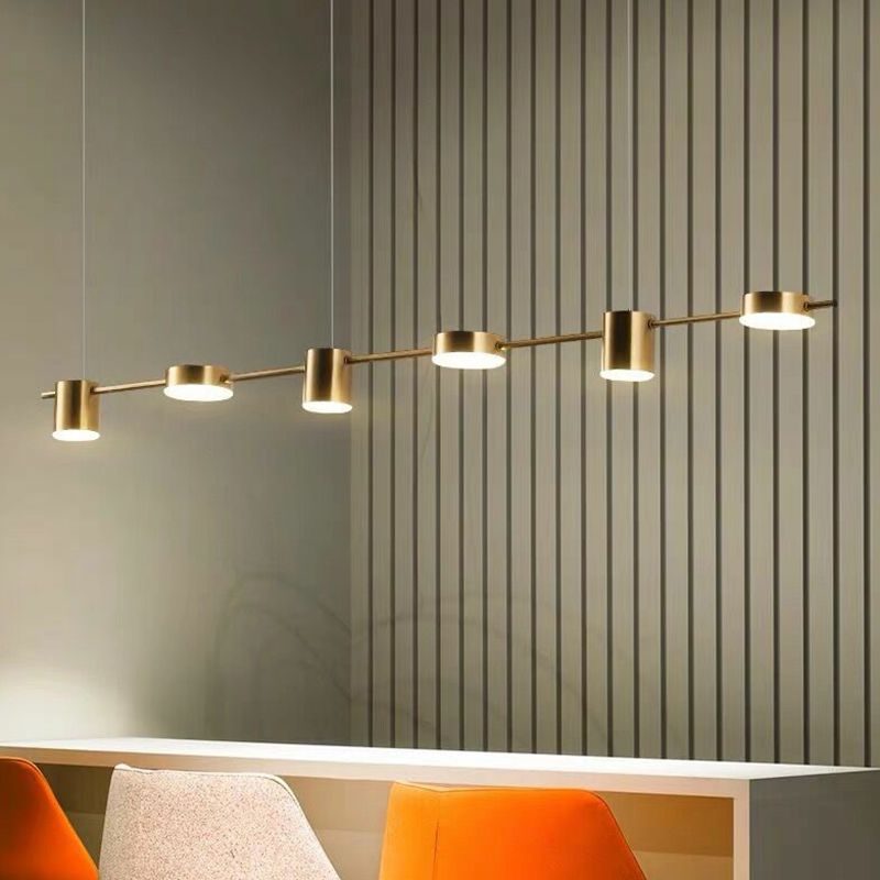 Straight Bar LED Hanging Ceiling Light Postmodern Metal Kitchen over Island Lighting