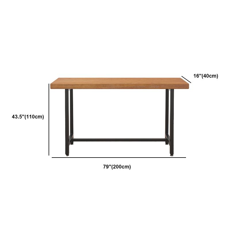 Industrial Rectangle Bar Table Set 1/6 Pieces Solid Wood Fixed Counter Table