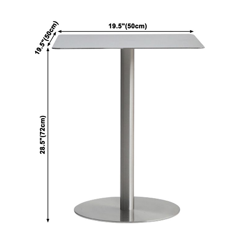 Industrial Dining Table Stainless Steel Table with Pedestal Base for Dining Room